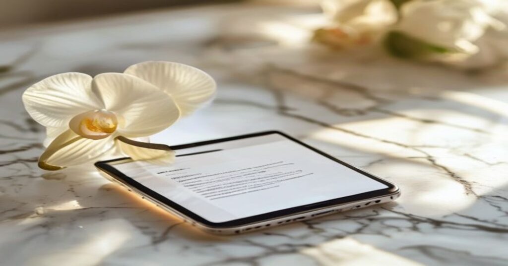 A minimalist and elegant digital wedding invitation displayed on a modern smartphone screen.