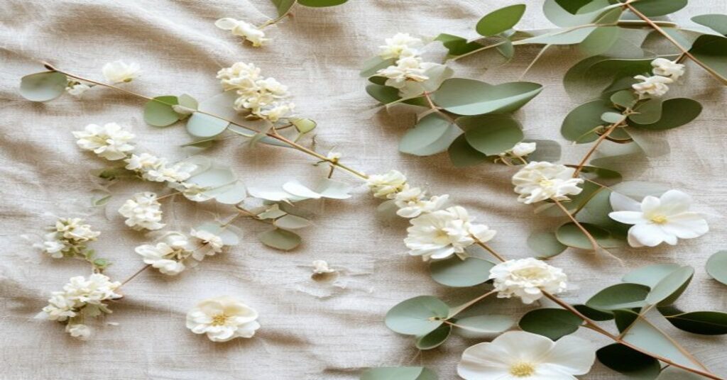 Elegant botanical greenery for a wedding invitation concept