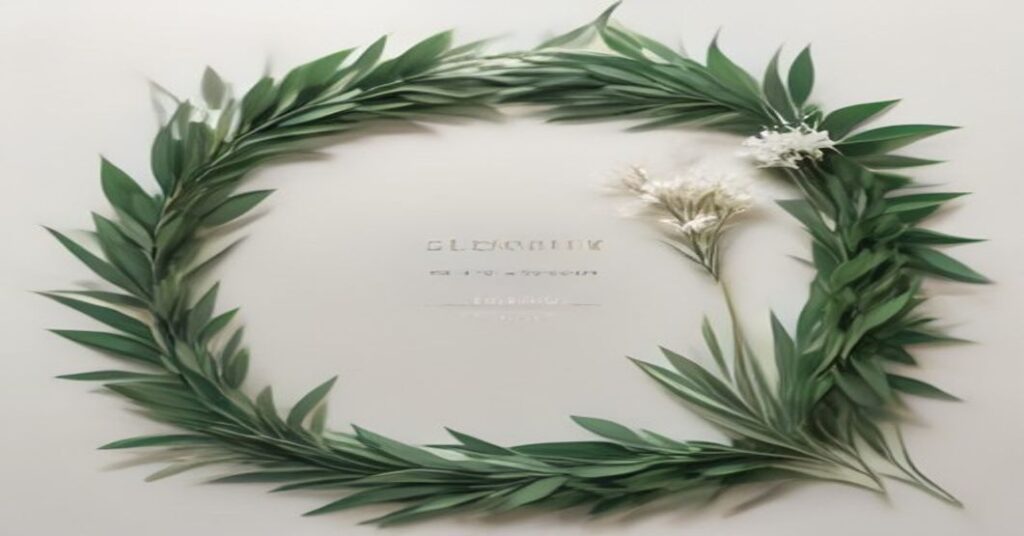Elegant botanical greenery themed wedding stationery background